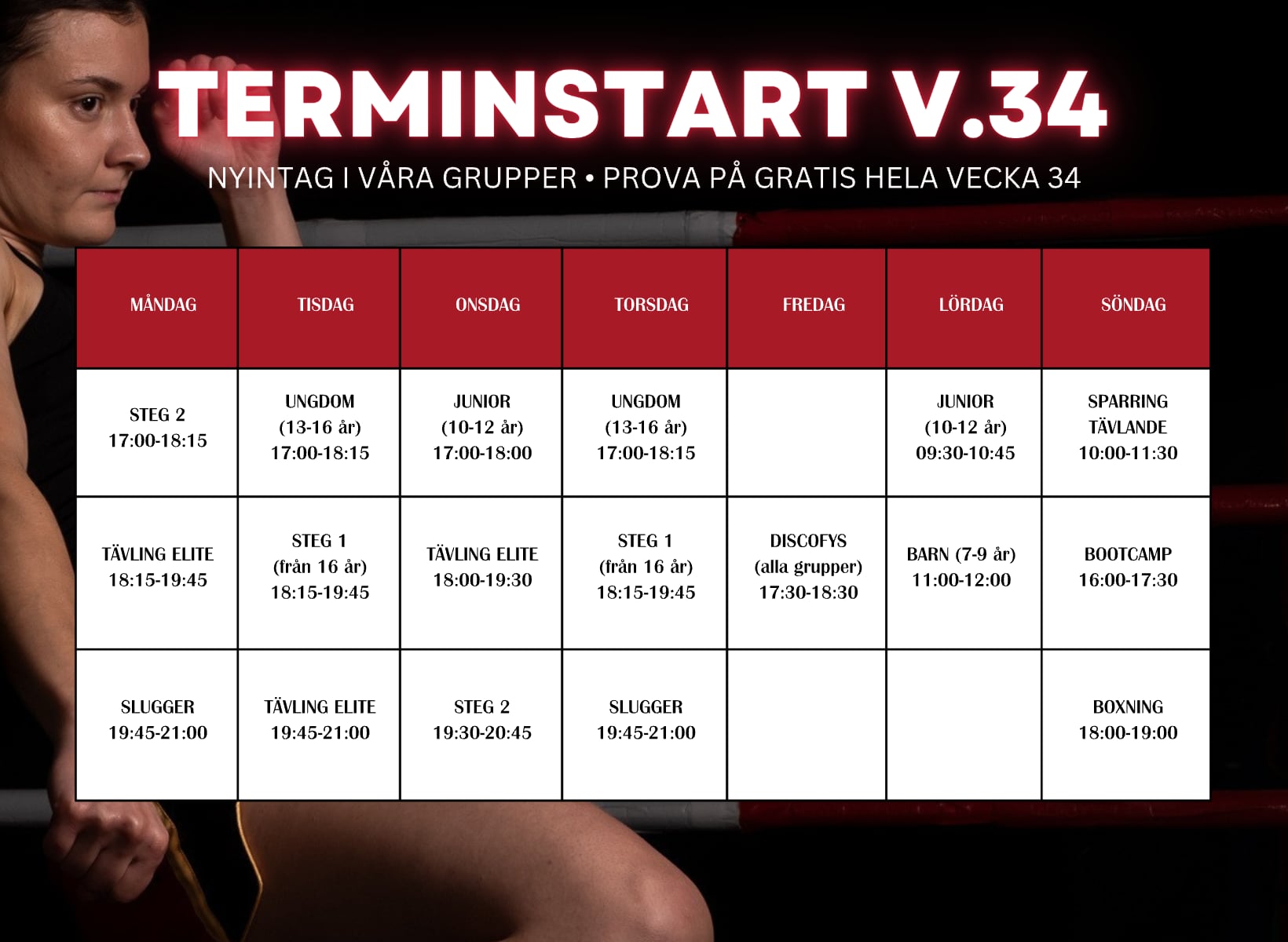 Thaiboxning i Varberg - Varbergs Thaiboxningsklubb träningstider